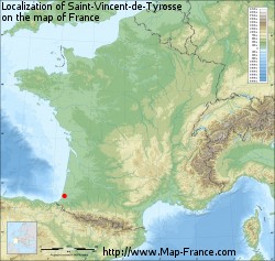 Saint-Vincent-de-Tyrosse on the map of France