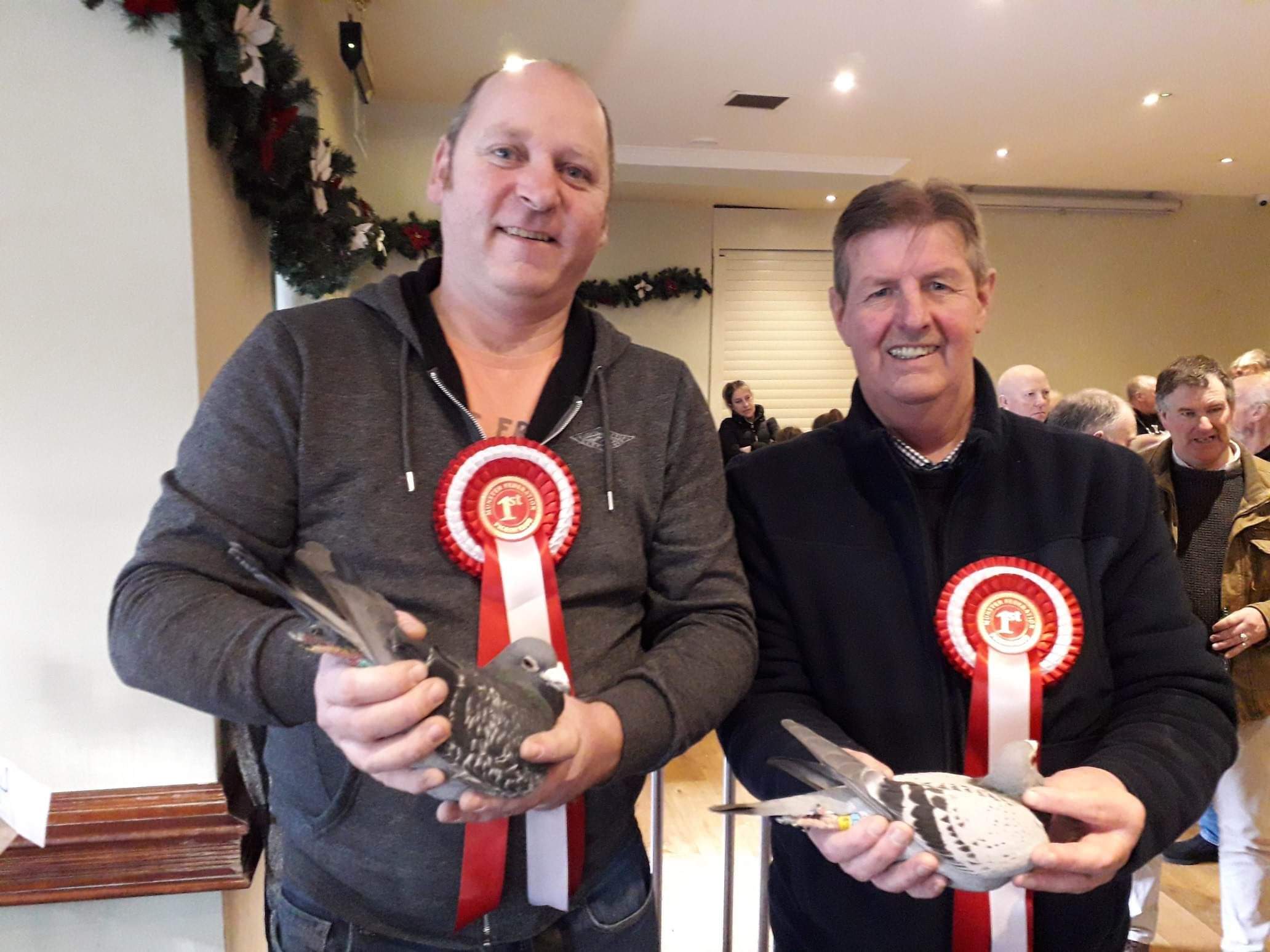 On the left Michael John O Sullivan holding his dark chequer