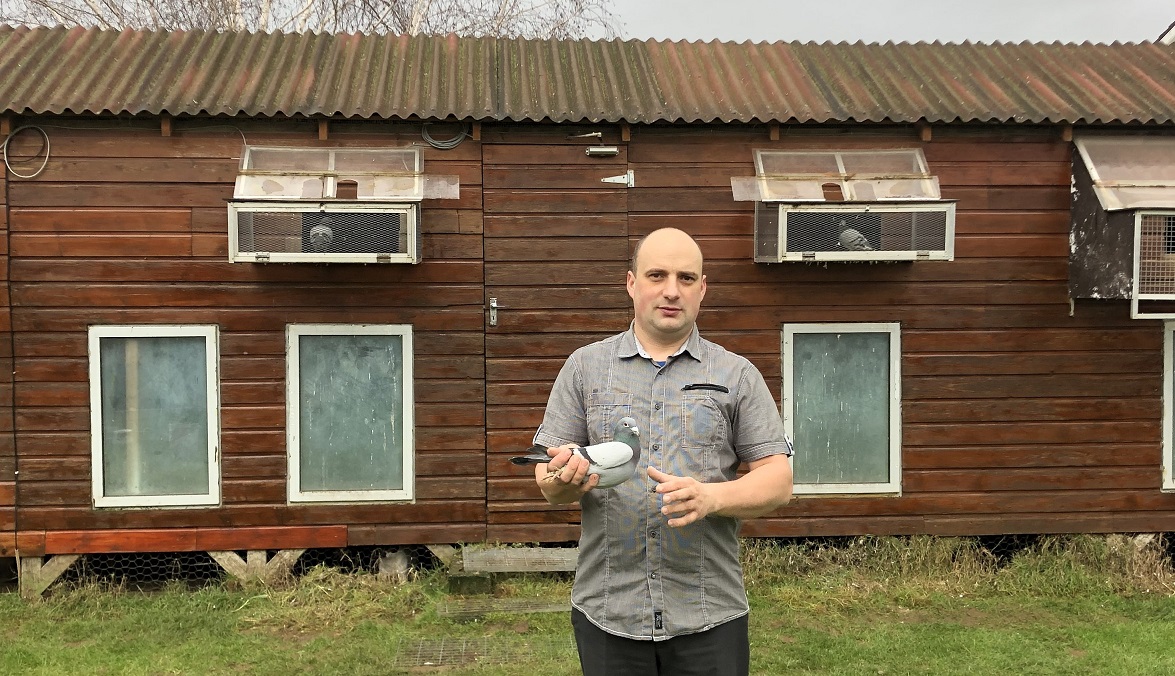 Slavic outside his old bird racing loft. 09 03 21