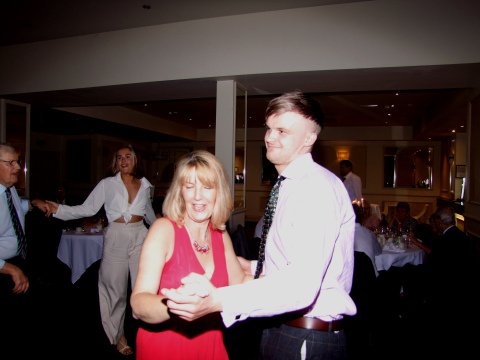 Gillian with her son Adam on the dance floor 02 11 22