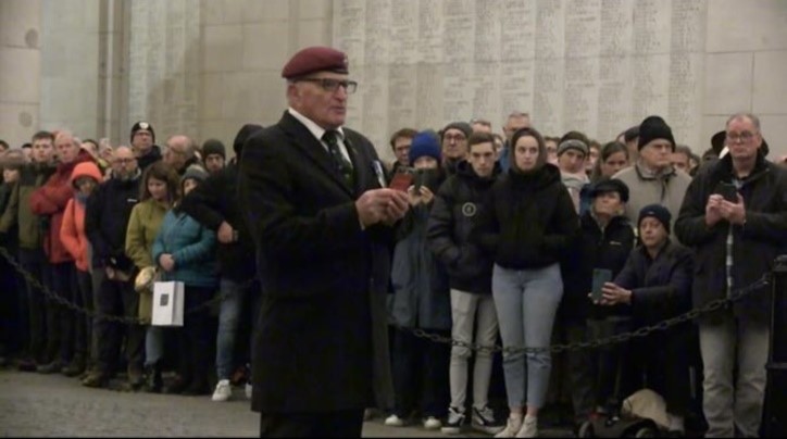 Picture7 Our Proud fed winner Norman Holliday leads the last post ceremony at the Menin Gate