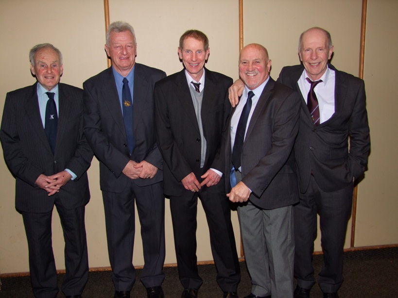 Alan Bamford with his guests Brian Harrison Jimmy Hampson Paul Bolton Alan Bamber 04 03 25a
