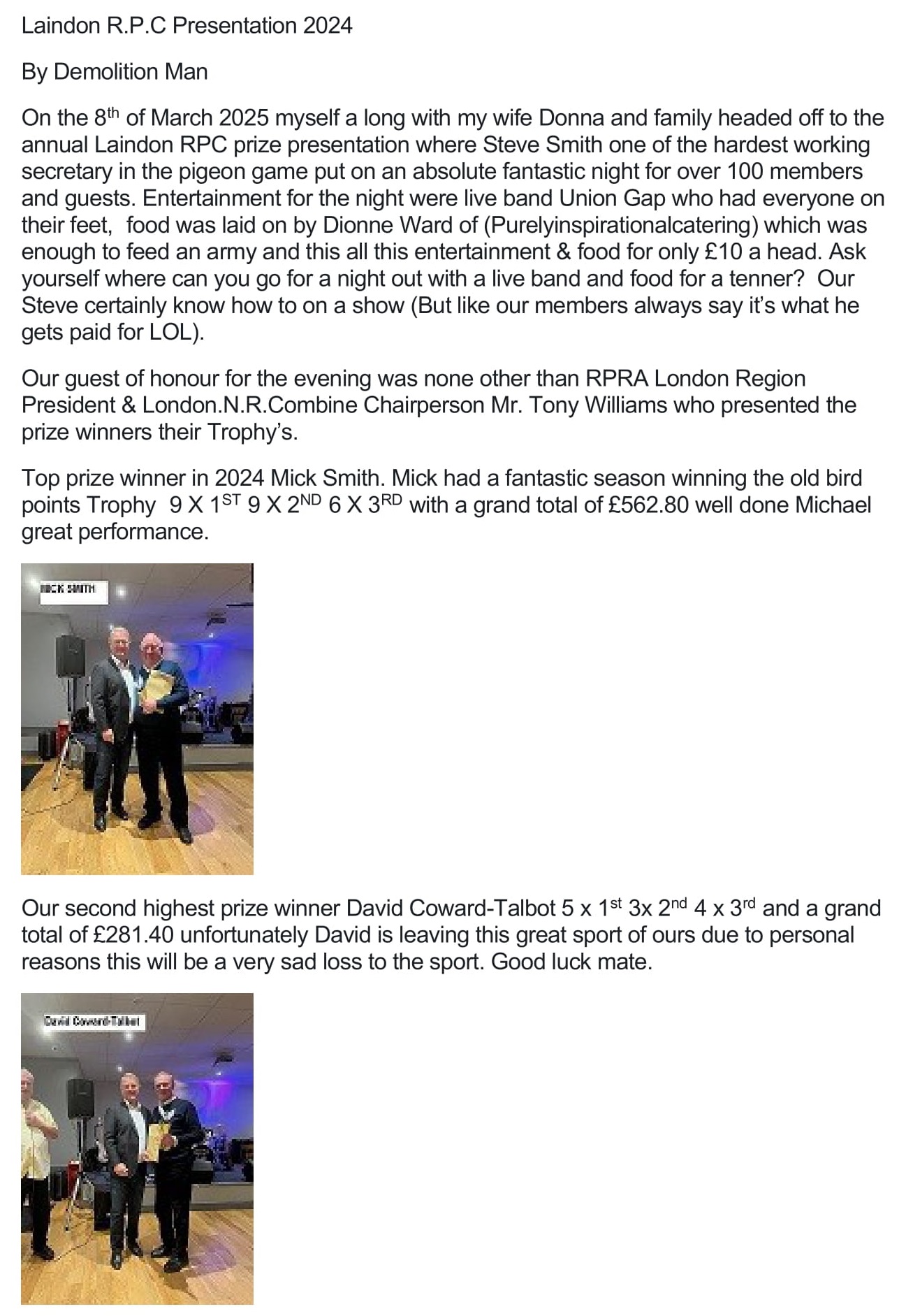 Laindon R.P.C Presentation 2024 - 03-04-25